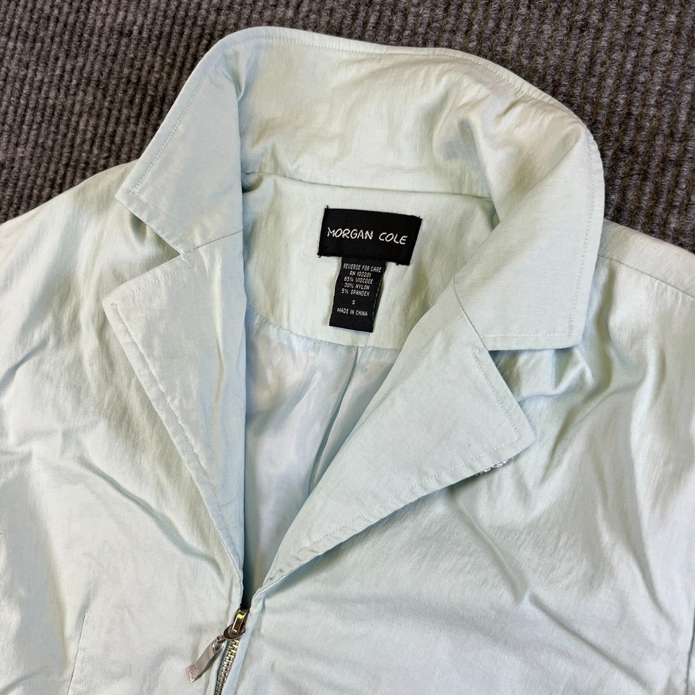 Morgan Cole White/Beige Embellished Zip Front Jacket. Size L